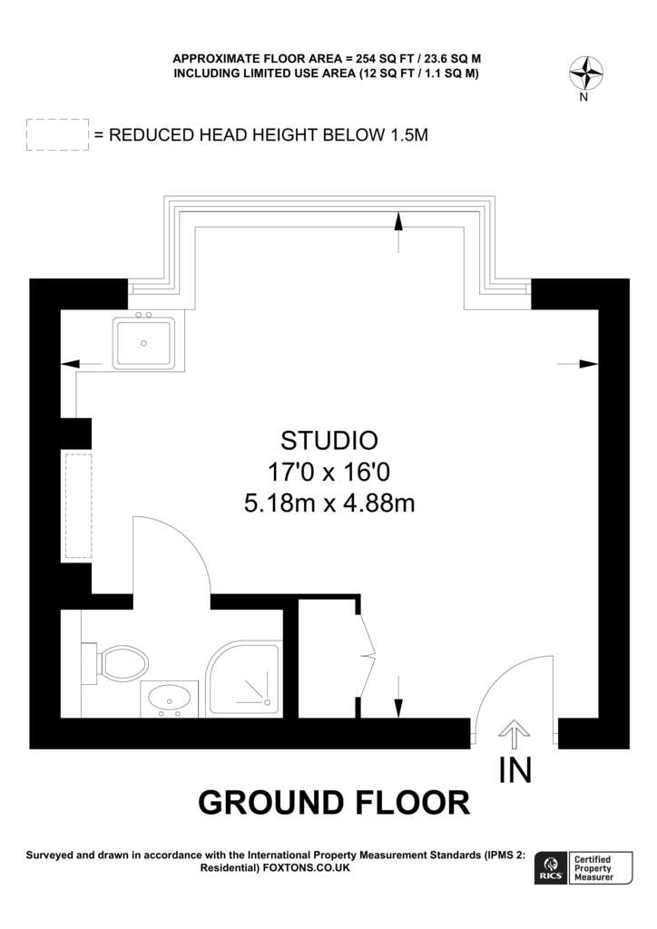 Studio flat to rent - floorplan