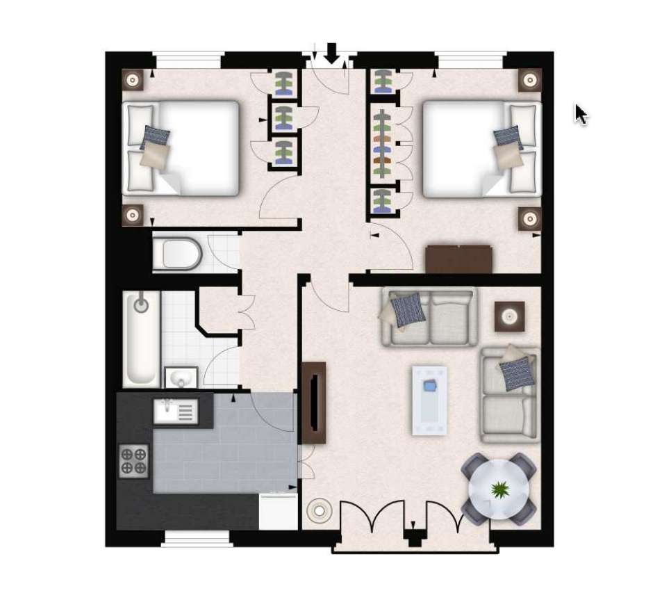 2 bedroom flat to rent - floorplan