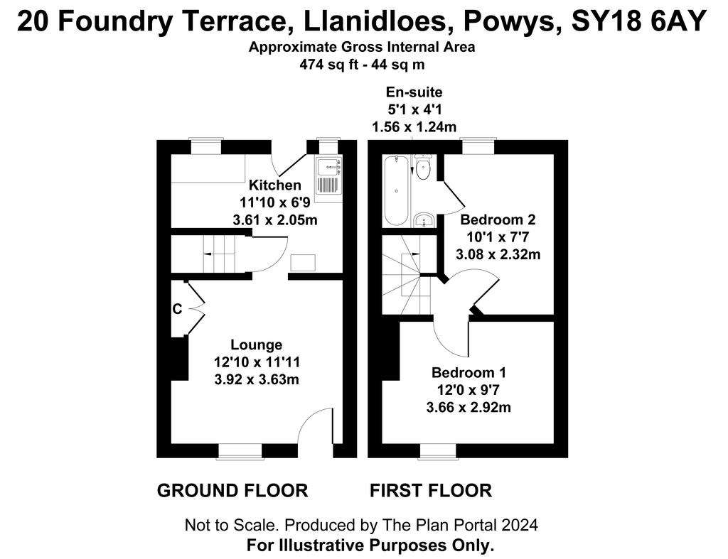 2 bedroom terraced house for sale - floorplan