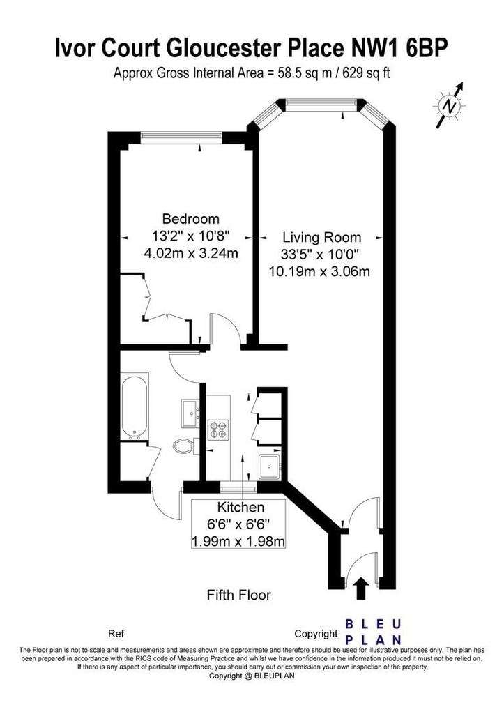 1 bedroom flat to rent - floorplan