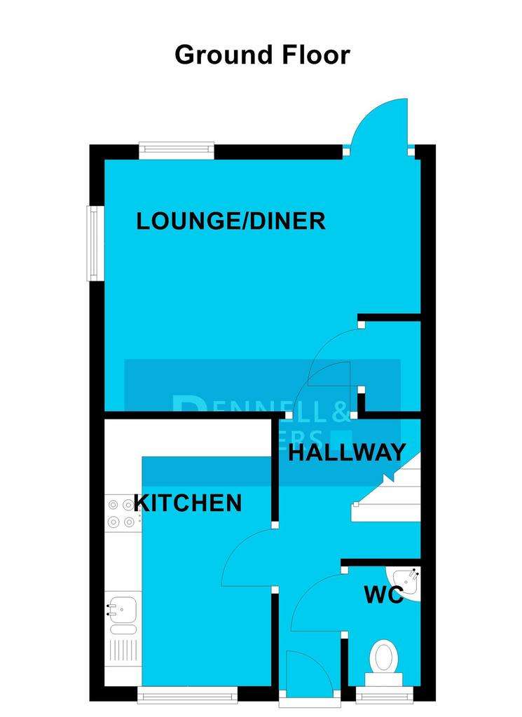 2 bedroom semi-detached house for sale - floorplan