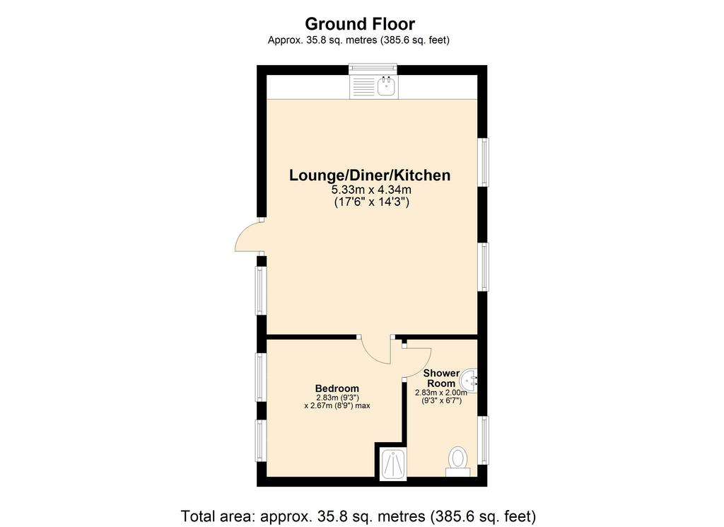 1 bedroom semi-detached house to rent - floorplan