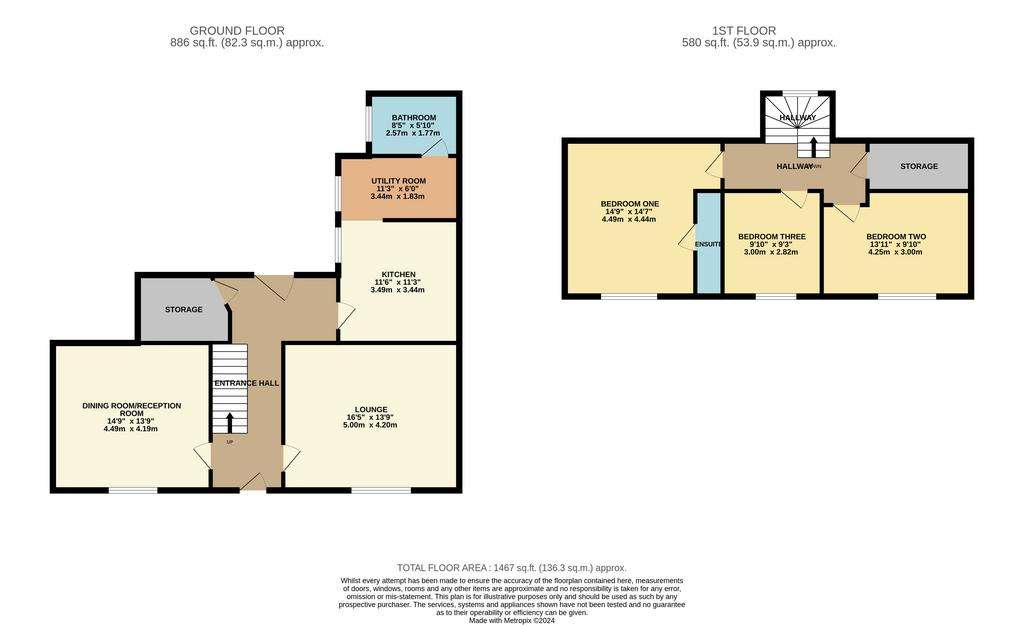 3 bedroom terraced house for sale - floorplan