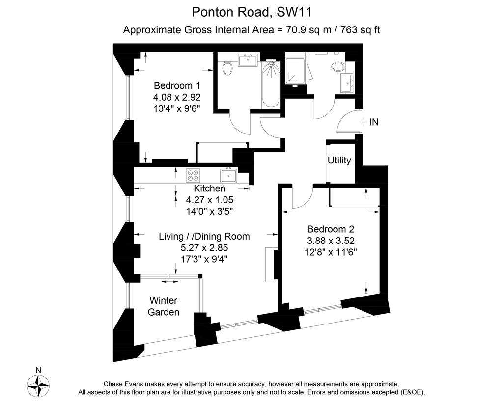 2 bedroom flat to rent - floorplan