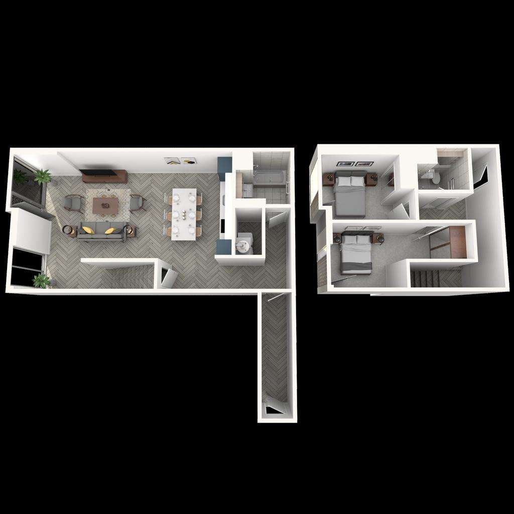 2 bedroom town house to rent - floorplan