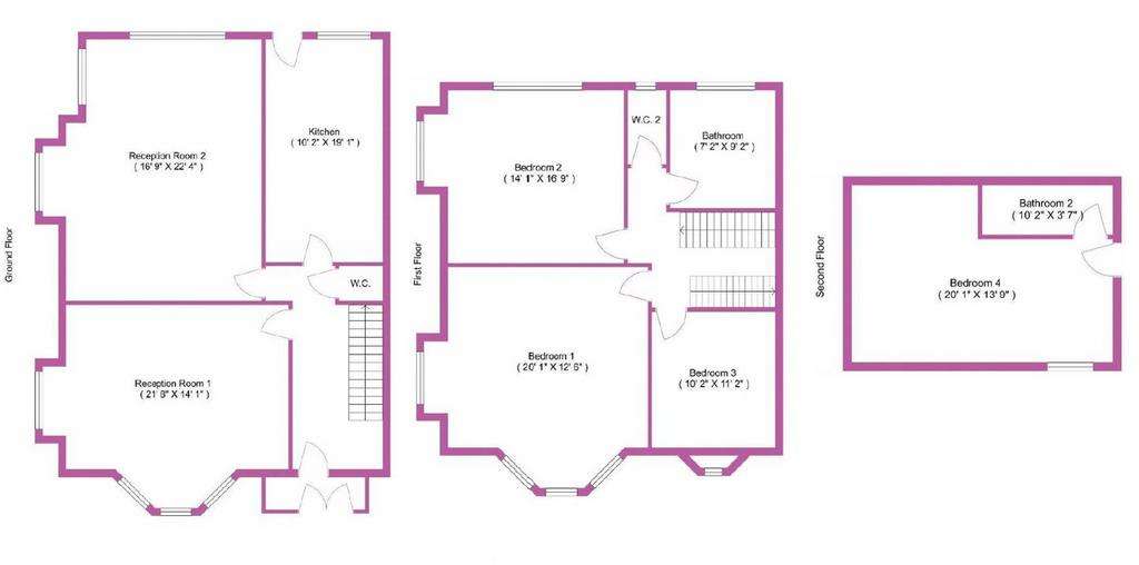 4 bedroom semi-detached house for sale - floorplan