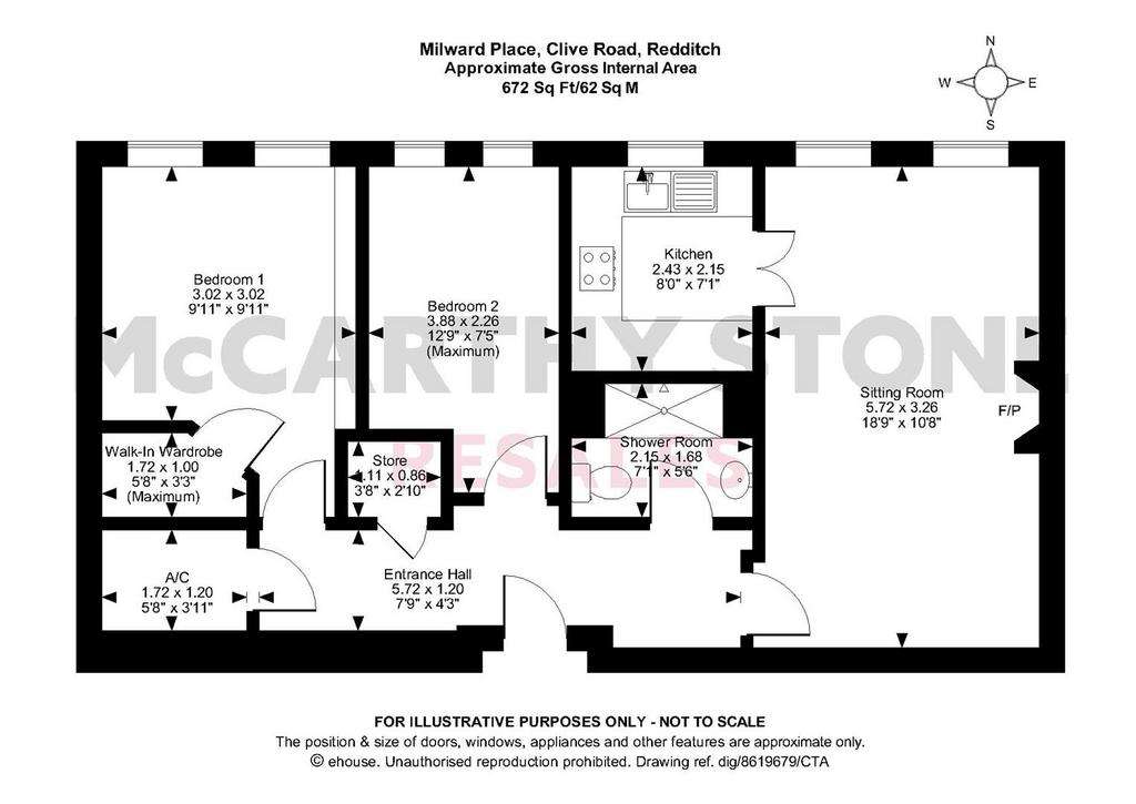 2 bedroom flat for sale - floorplan