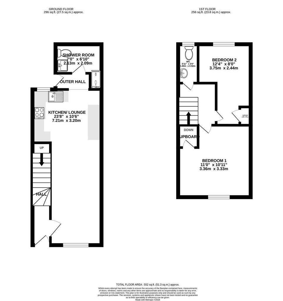 2 bedroom terraced house for sale - floorplan