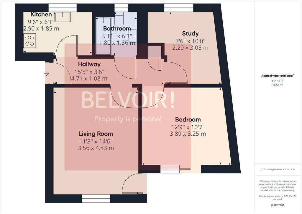 2 bedroom flat to rent - floorplan