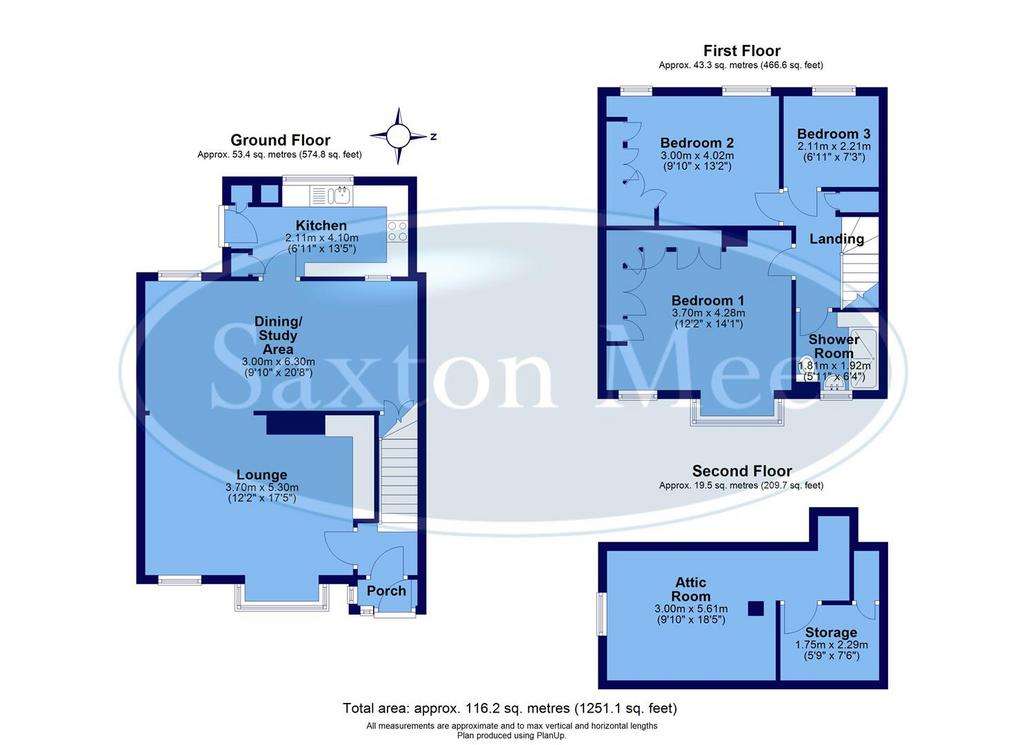 3 bedroom semi-detached house for sale - floorplan