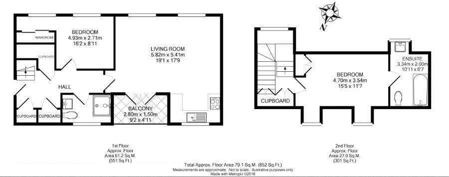 2 bedroom flat for sale - floorplan