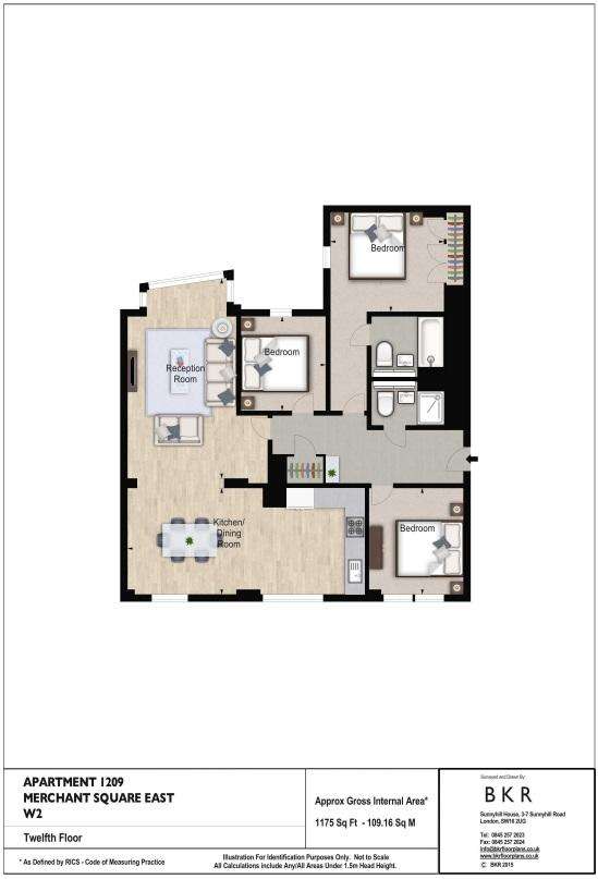 3 bedroom flat to rent - floorplan