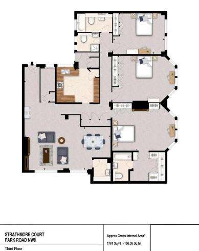 3 bedroom flat to rent - floorplan