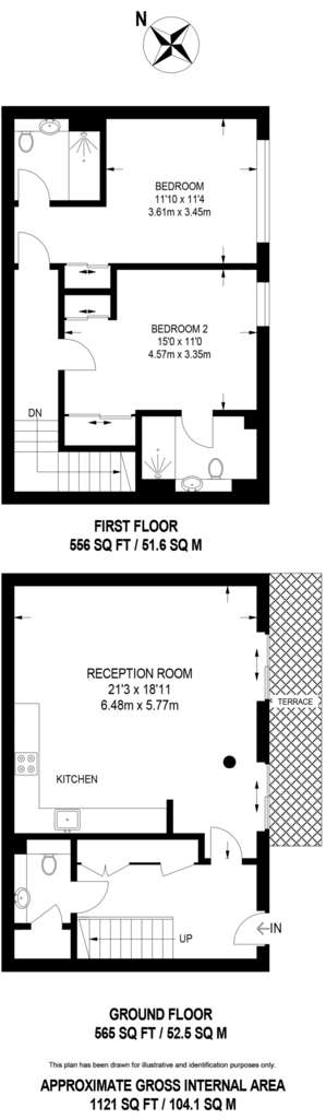 2 bedroom flat to rent - floorplan