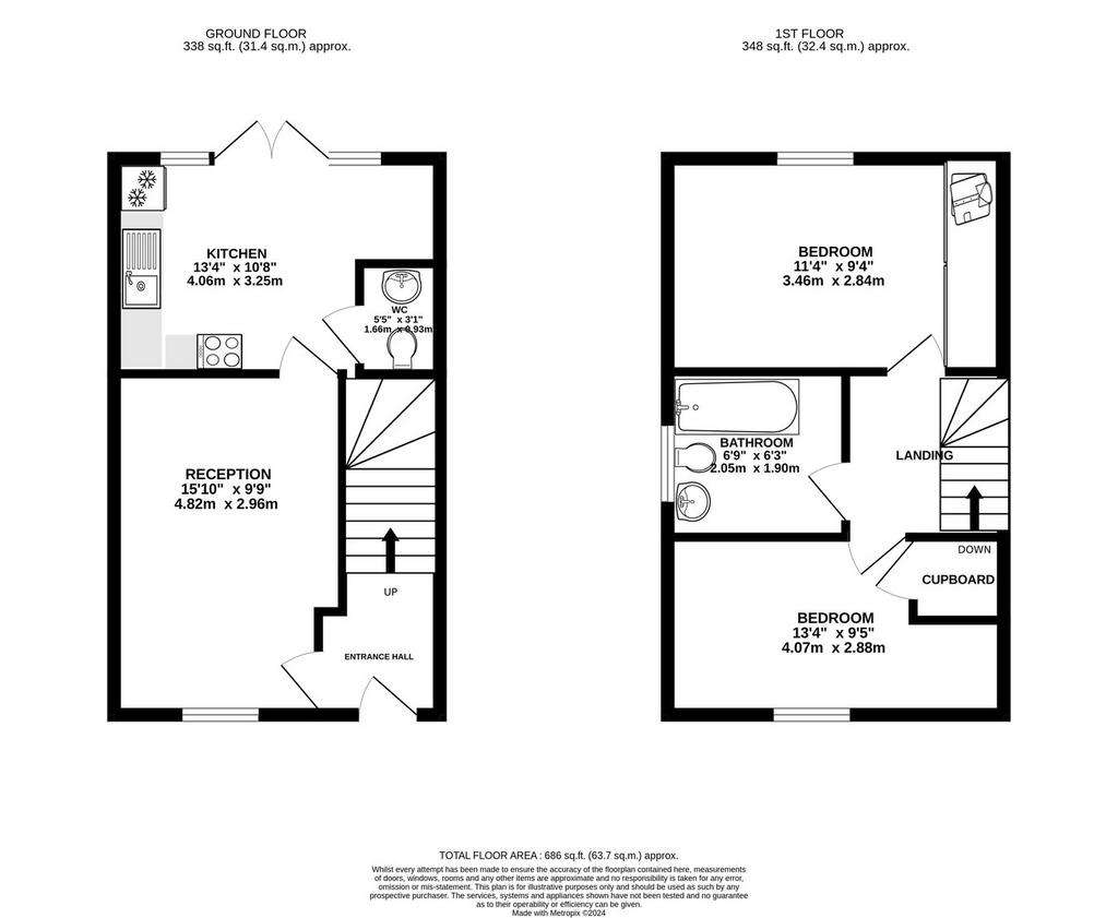 2 bedroom link-detached house for sale - floorplan