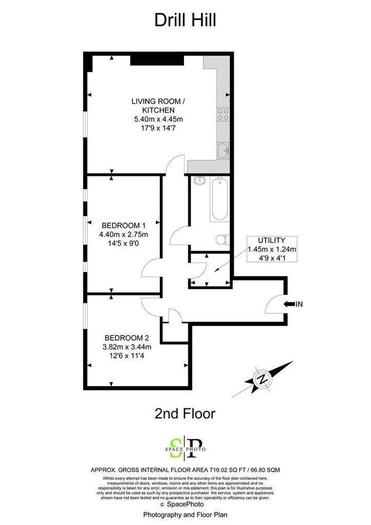 2 bedroom flat to rent - floorplan