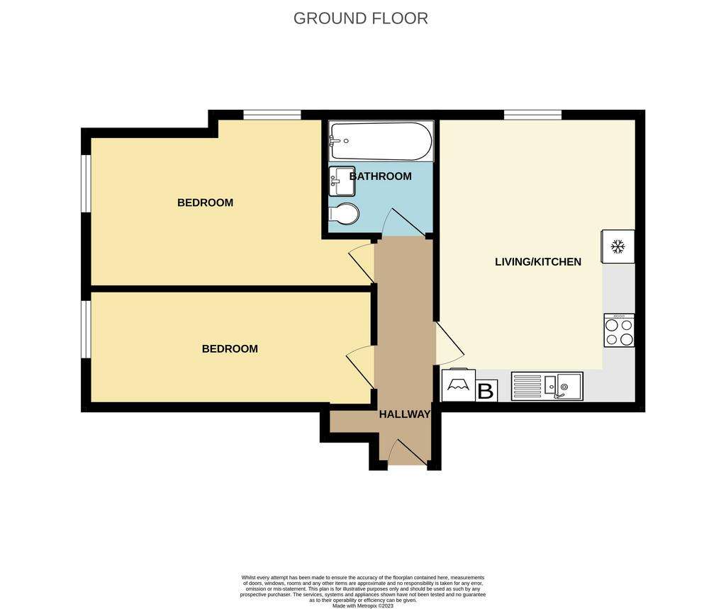 2 bedroom flat to rent - floorplan