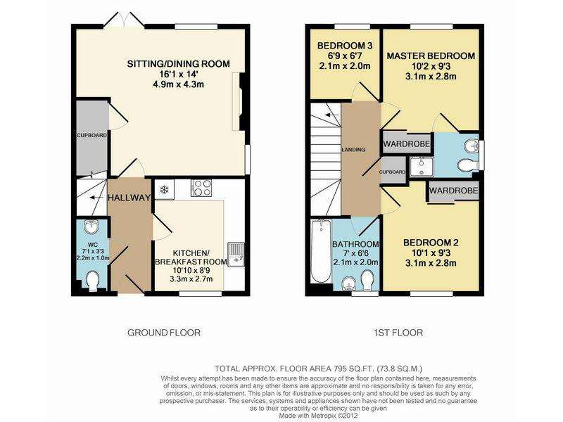 3 bedroom semi-detached house for sale - floorplan