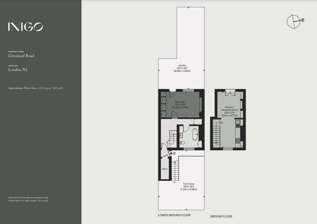 1 bedroom ground floor flat for sale - floorplan