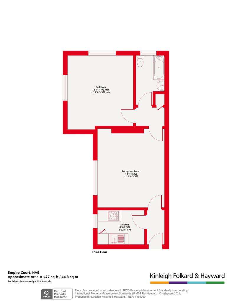 1 bedroom flat to rent - floorplan