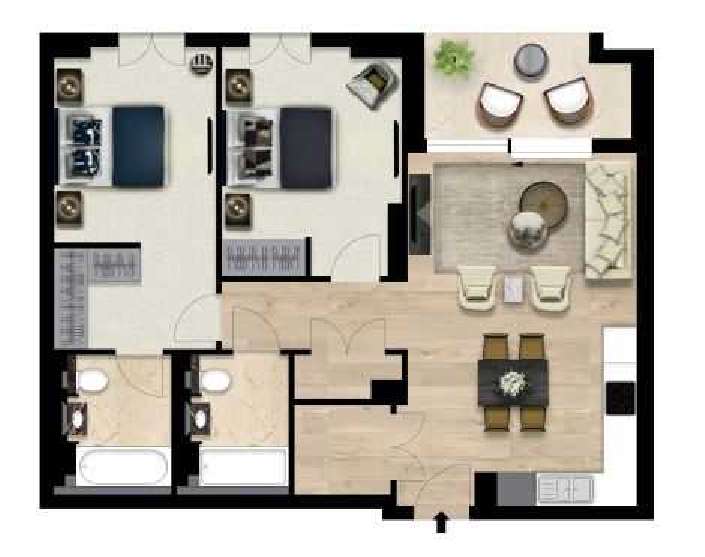 2 bedroom flat to rent - floorplan