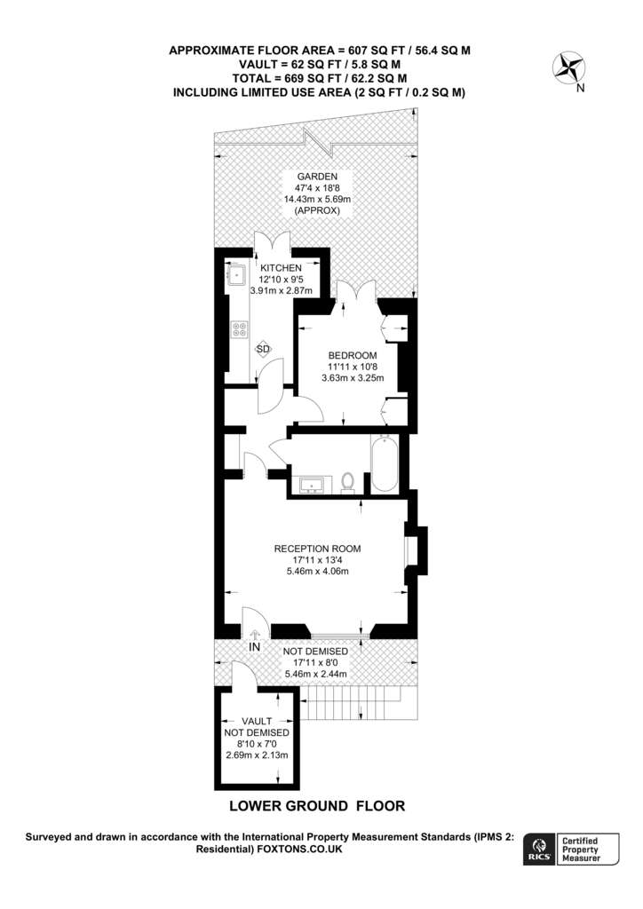 1 bedroom flat to rent - floorplan