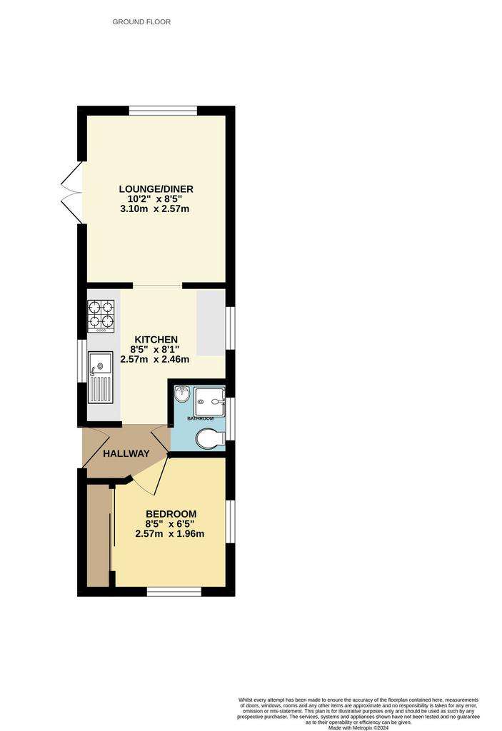 1 bedroom mobile home for sale - floorplan