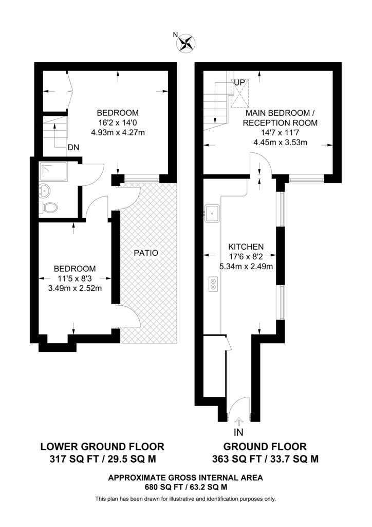 2 bedroom maisonette to rent - floorplan