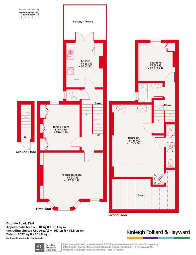 3 bedroom flat for sale - floorplan