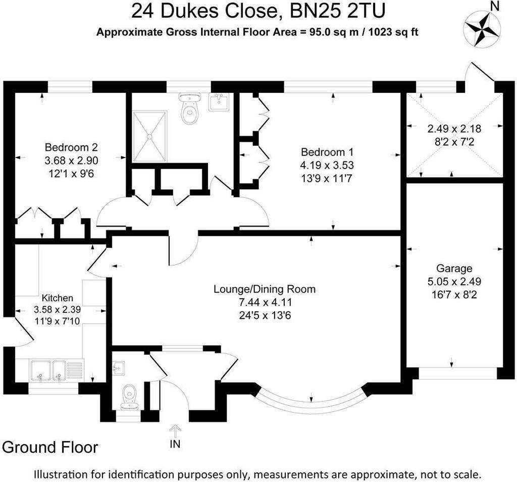 2 bedroom bungalow for sale - floorplan