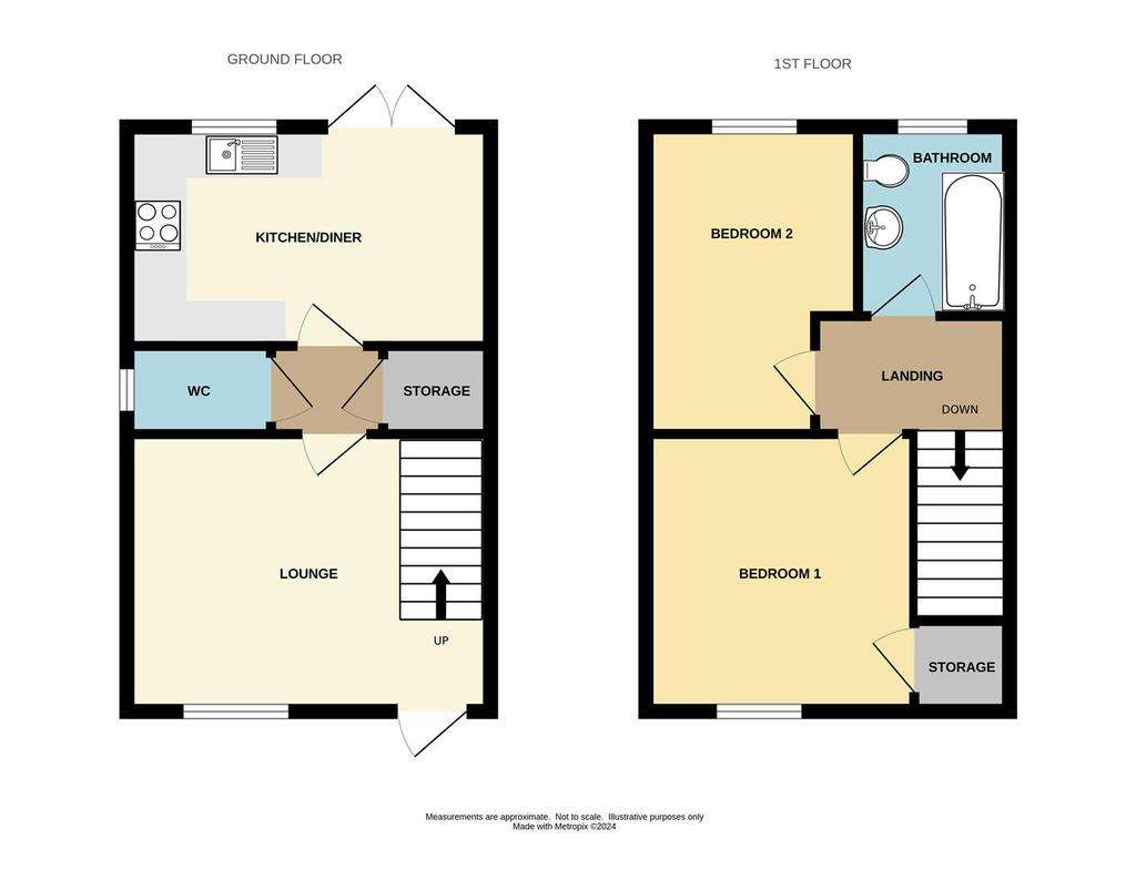 2 bedroom semi-detached house for sale - floorplan