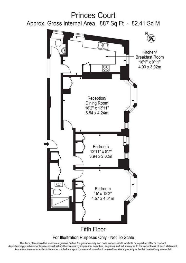 2 bedroom flat to rent - floorplan