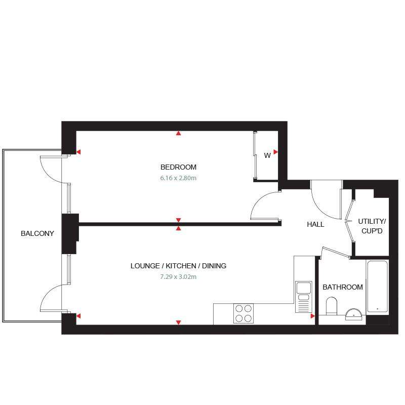 1 bedroom flat for sale - floorplan