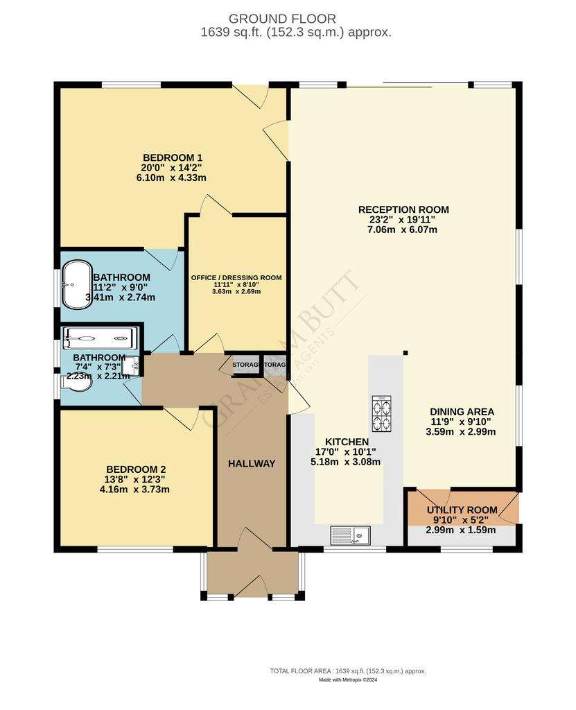 2 bedroom bungalow for sale - floorplan