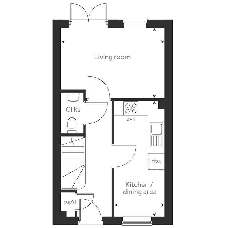 2 bedroom semi-detached house for sale - floorplan