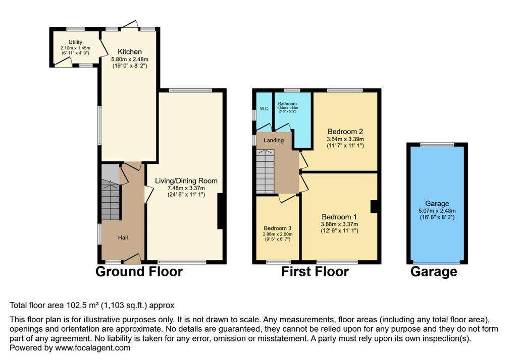 3 bedroom detached house for sale - floorplan