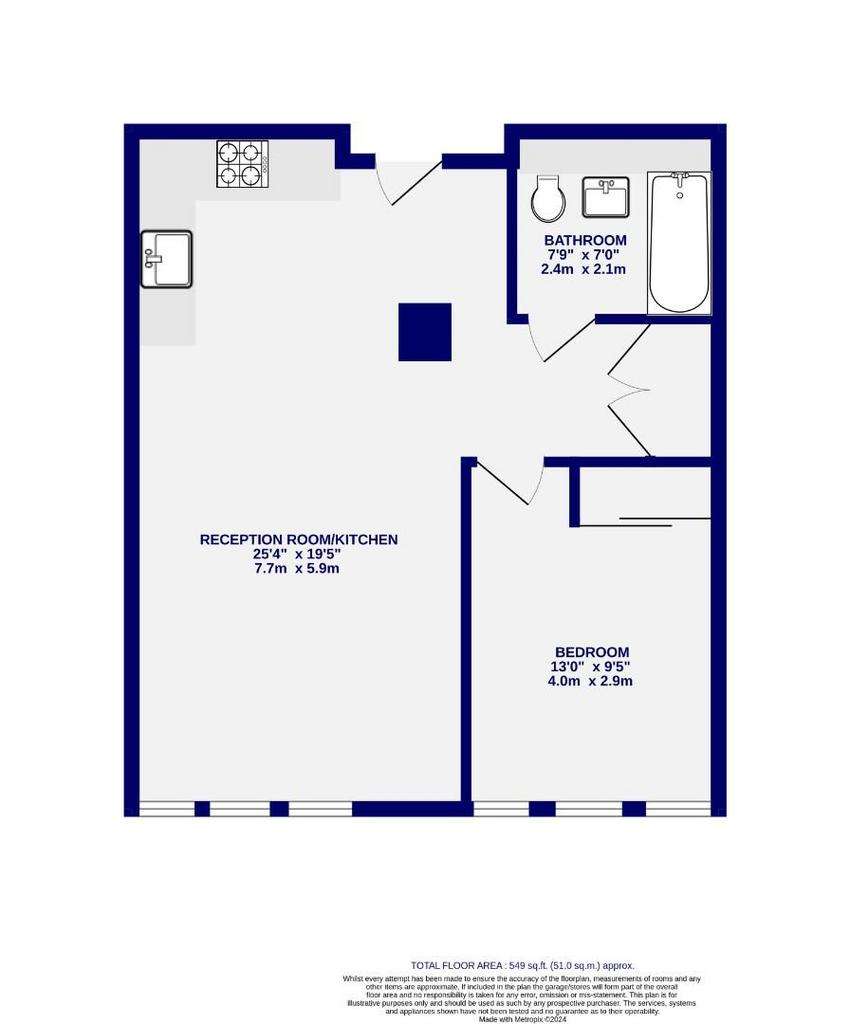 1 bedroom flat for sale - floorplan