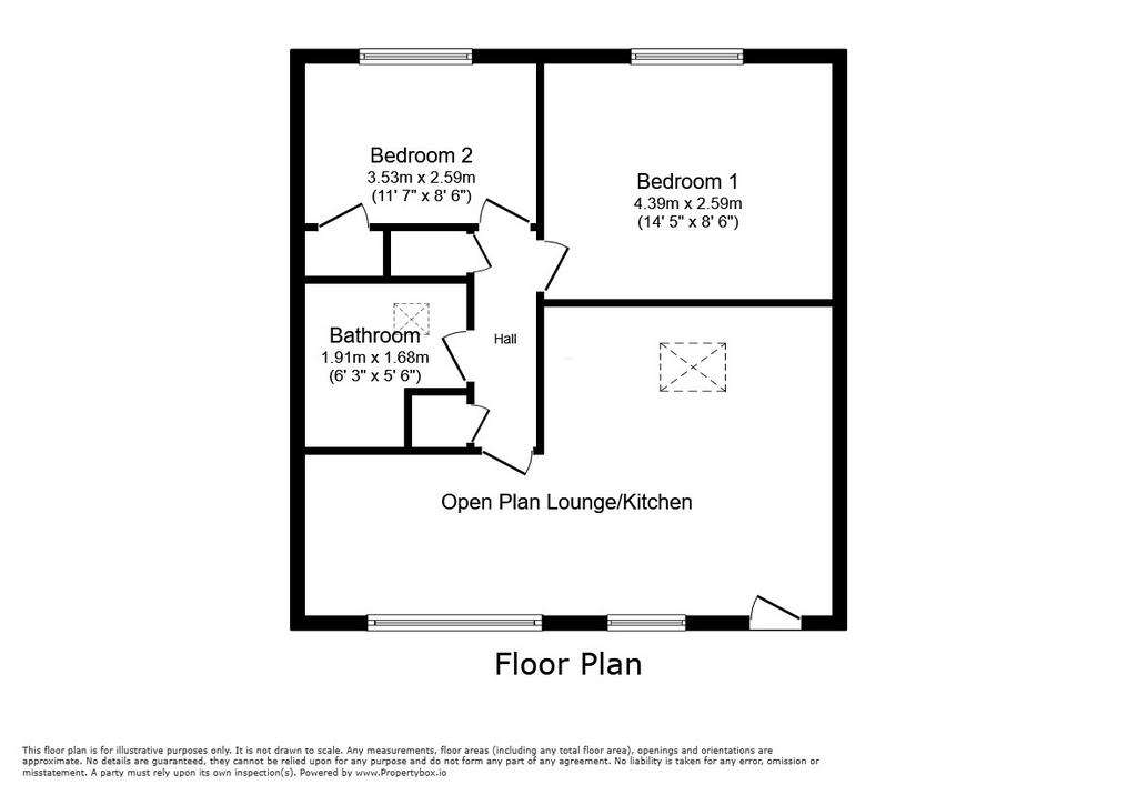 2 bedroom flat to rent - floorplan