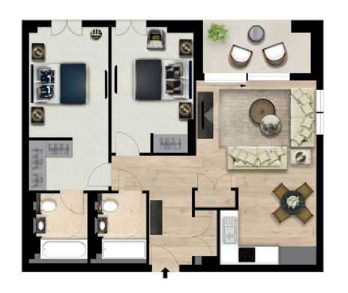 1 bedroom flat to rent - floorplan