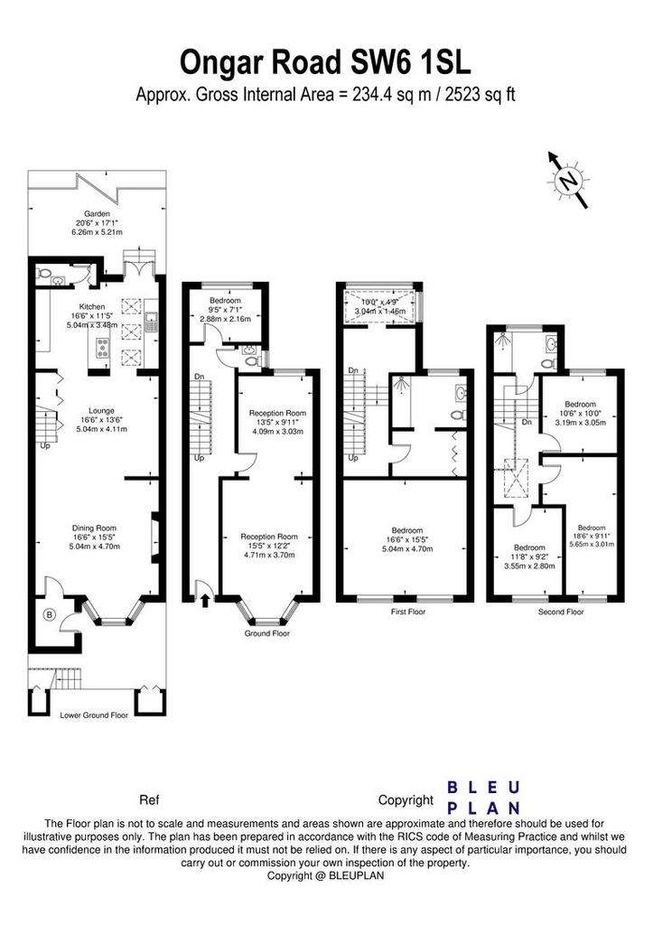 5 bedroom terraced house for sale - floorplan