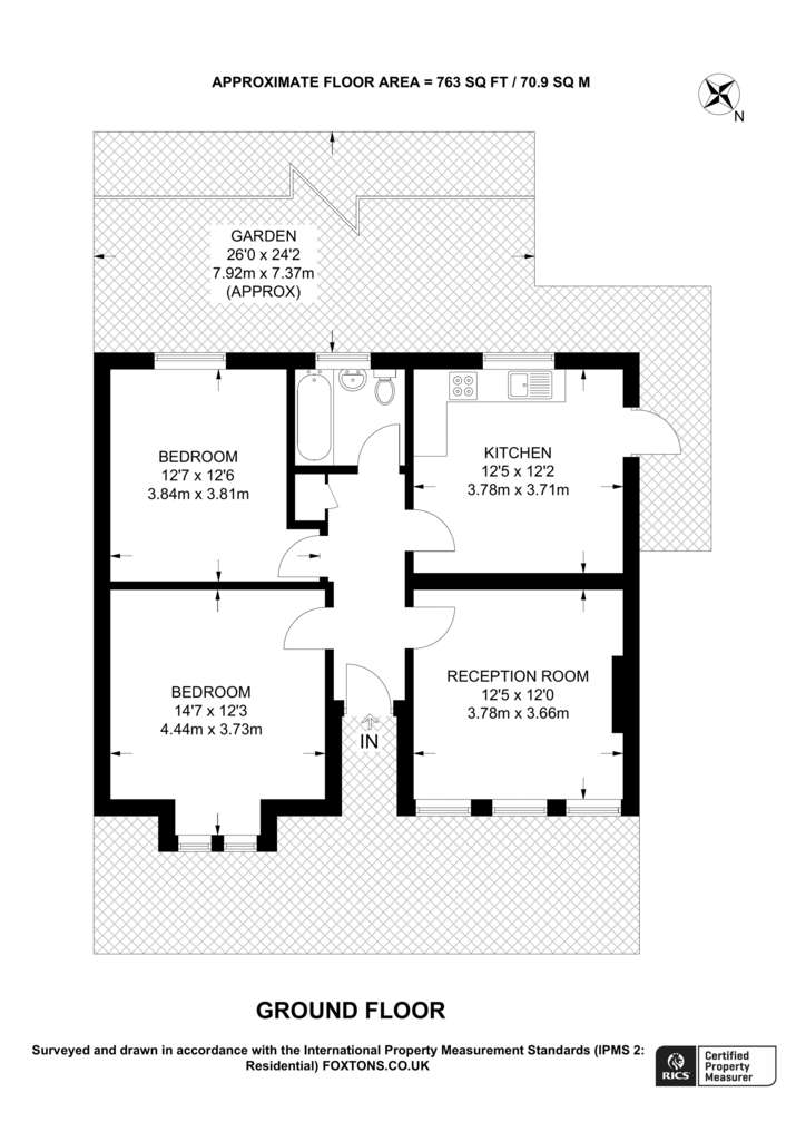 2 bedroom flat to rent - floorplan