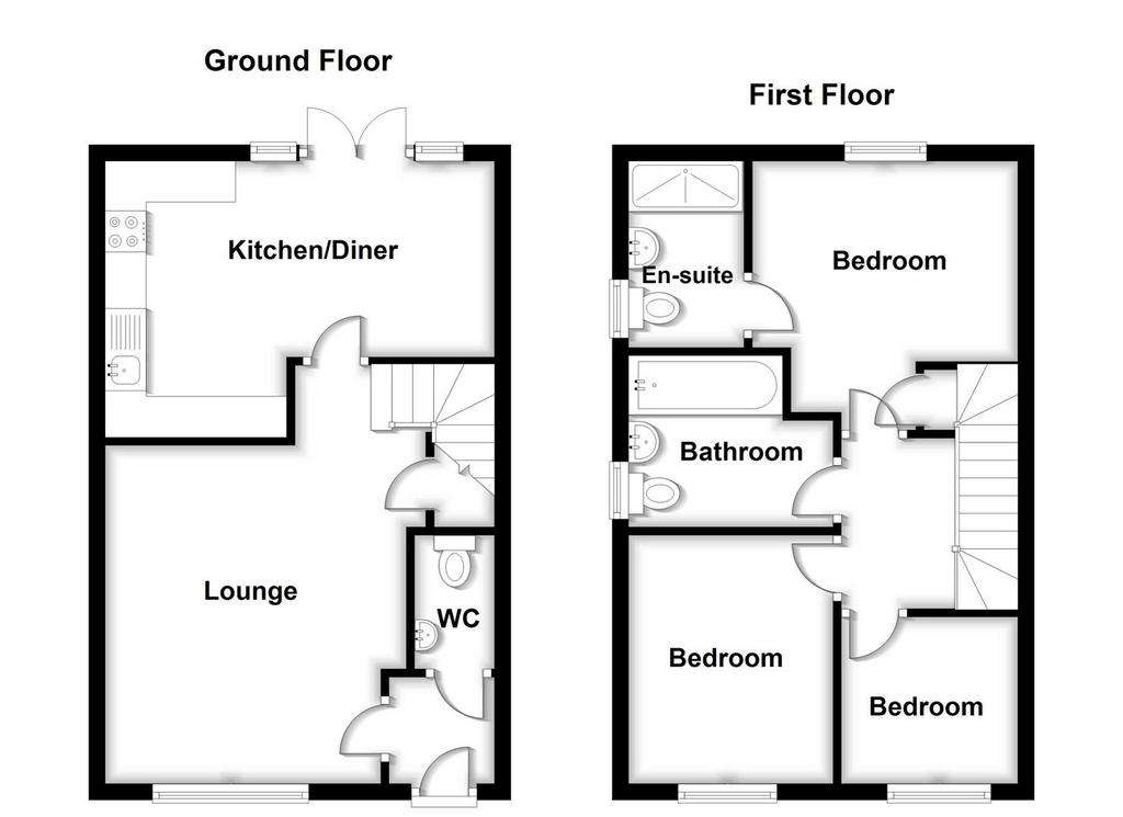 3 bedroom semi-detached house for sale - floorplan