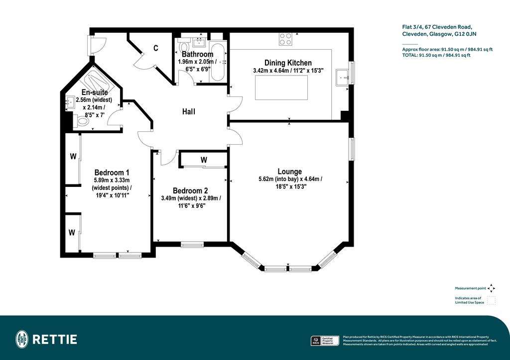 2 bedroom flat for sale - floorplan