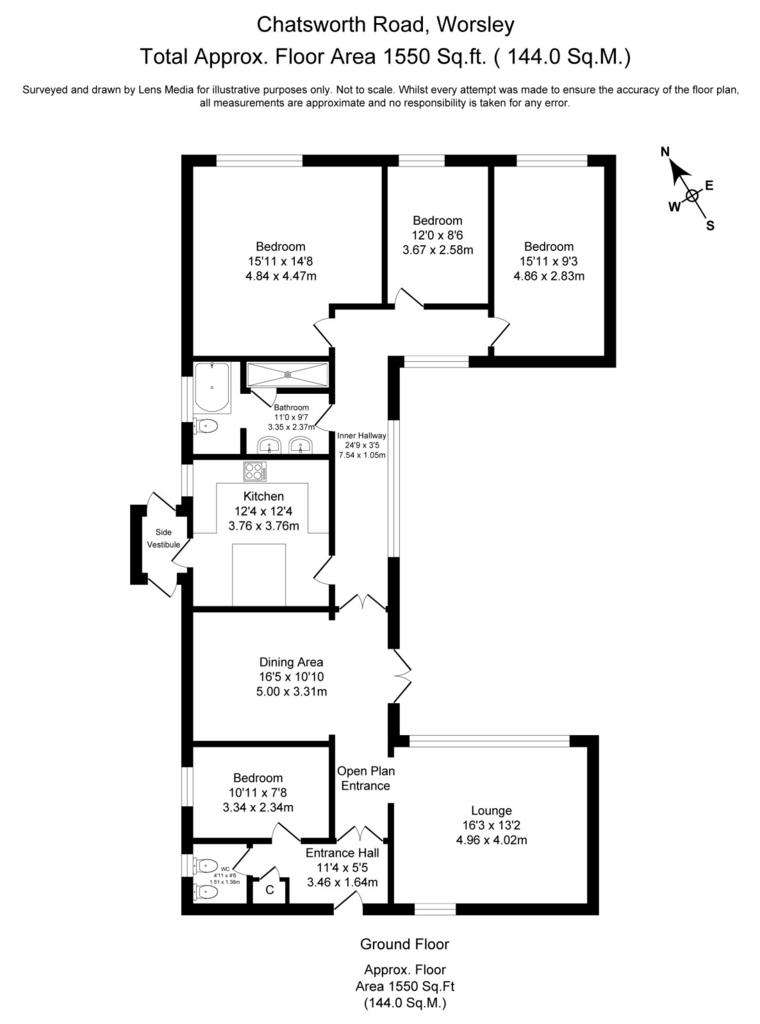 4 bedroom bungalow for sale - floorplan