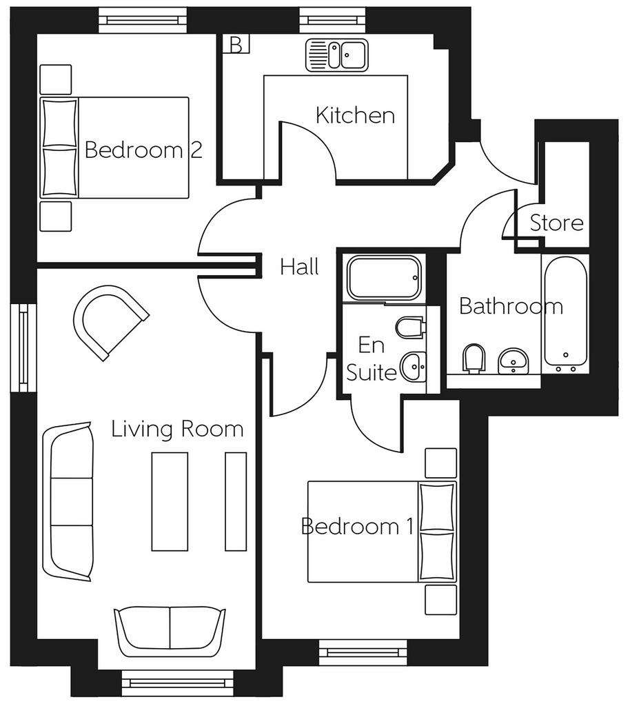 2 bedroom flat for sale - floorplan