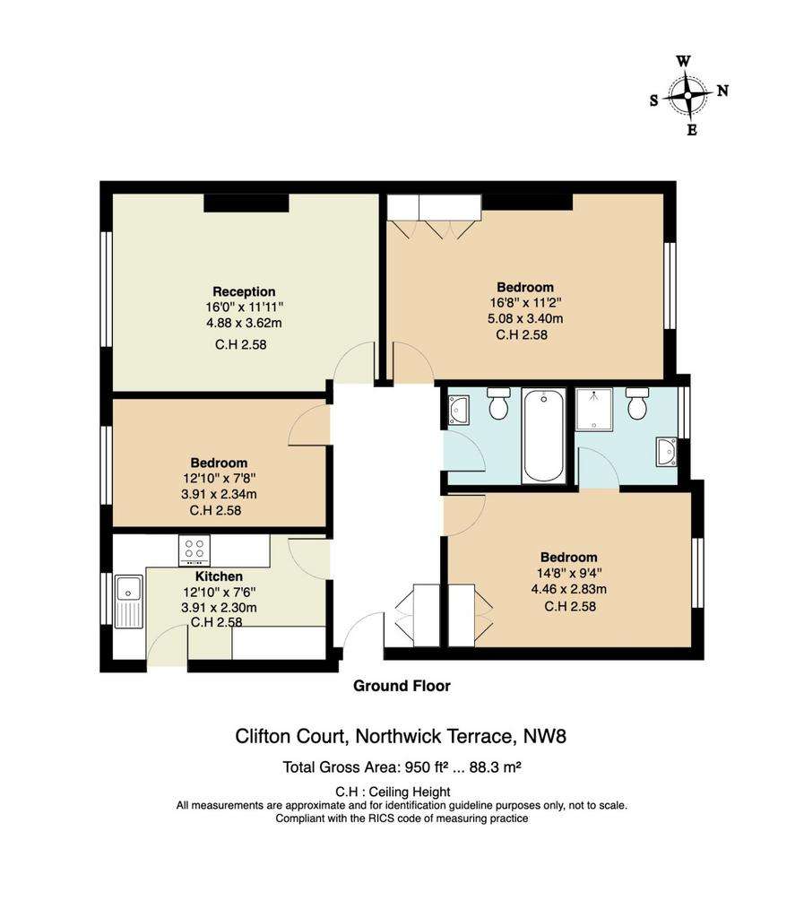 3 bedroom flat to rent - floorplan