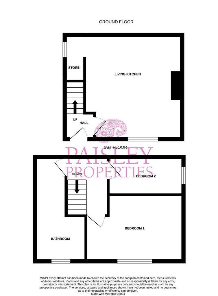 2 bedroom terraced house for sale - floorplan