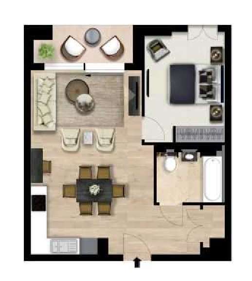 1 bedroom flat to rent - floorplan