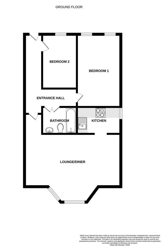 2 bedroom flat to rent - floorplan