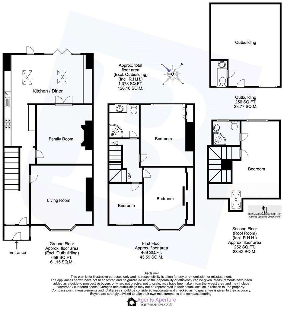 4 bedroom terraced house for sale - floorplan